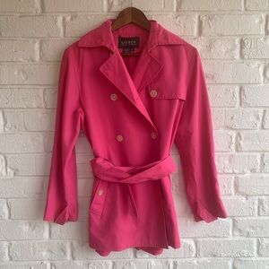 Ralph Lauren Fuchsia Trench Coat Double-Breasted